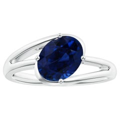 ANGARA GIA Certified Natural Sapphire Solitaire Ring in Platinum