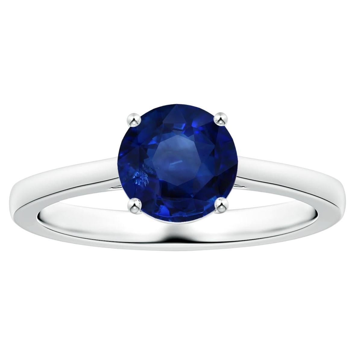For Sale:  ANGARA GIA Certified Natural Sapphire Solitaire Ring in Platinum
