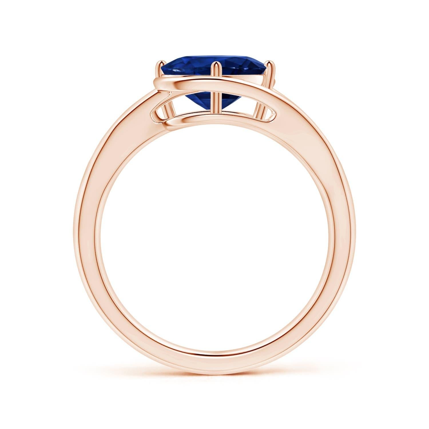 For Sale:  ANGARA GIA Certified Natural Sapphire Solitaire Ring in Rose Gold 2