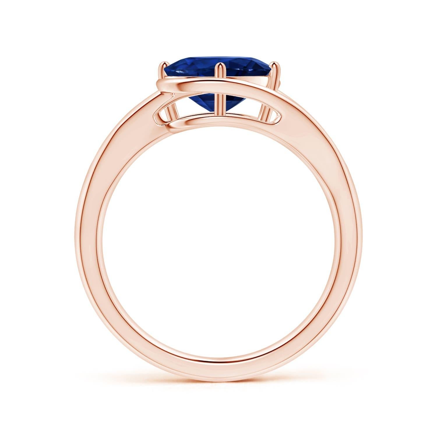 For Sale:  ANGARA GIA Certified Natural Sapphire Solitaire Ring in Rose Gold 2