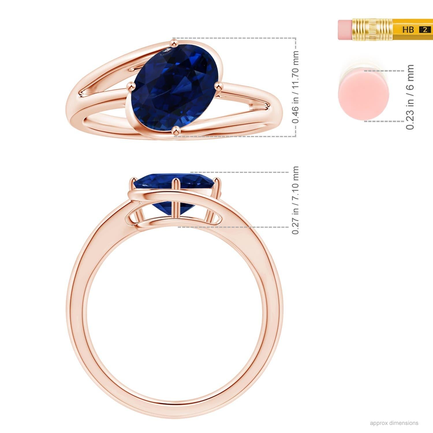 For Sale:  ANGARA GIA Certified Natural Sapphire Solitaire Ring in Rose Gold 4