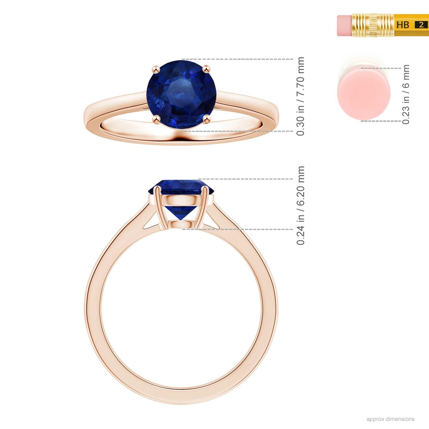 For Sale:  ANGARA GIA Certified Natural Sapphire Solitaire Ring in Rose Gold 5