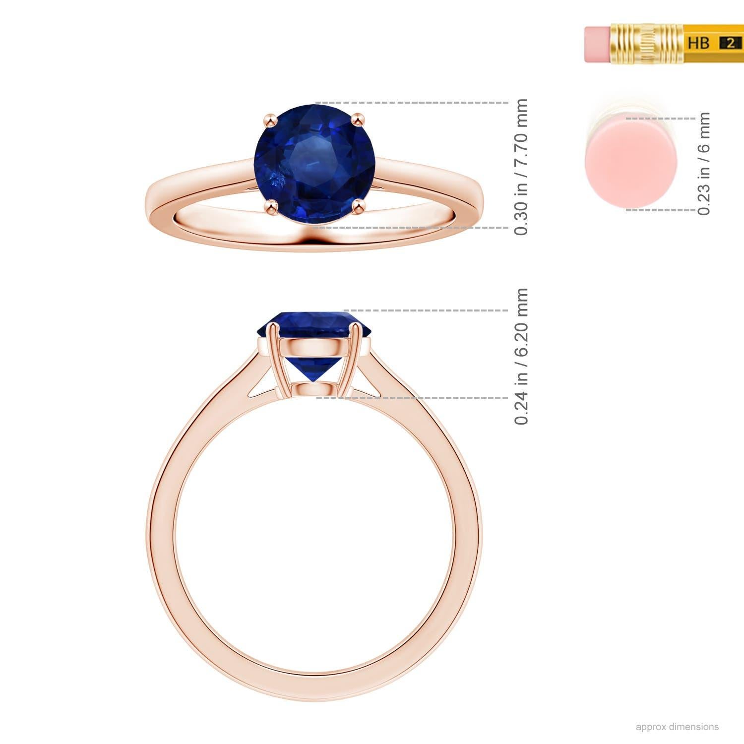 For Sale:  Angara GIA Certified Natural Sapphire Solitaire Ring in Rose Gold 5
