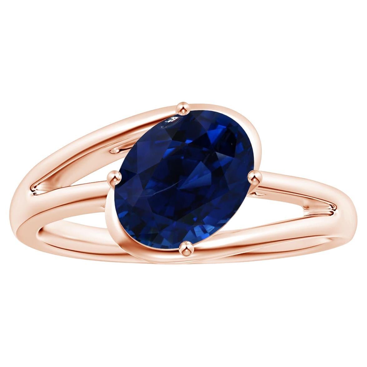 For Sale:  ANGARA GIA Certified Natural Sapphire Solitaire Ring in Rose Gold