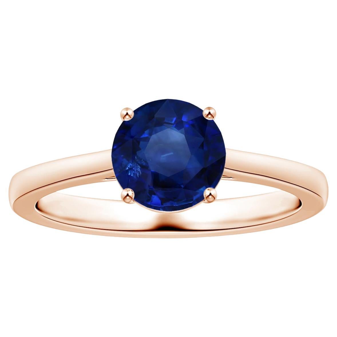 For Sale:  ANGARA GIA Certified Natural Sapphire Solitaire Ring in Rose Gold
