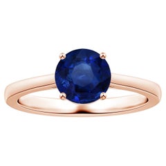 Angara GIA Certified Natural Sapphire Solitaire Ring in Rose Gold