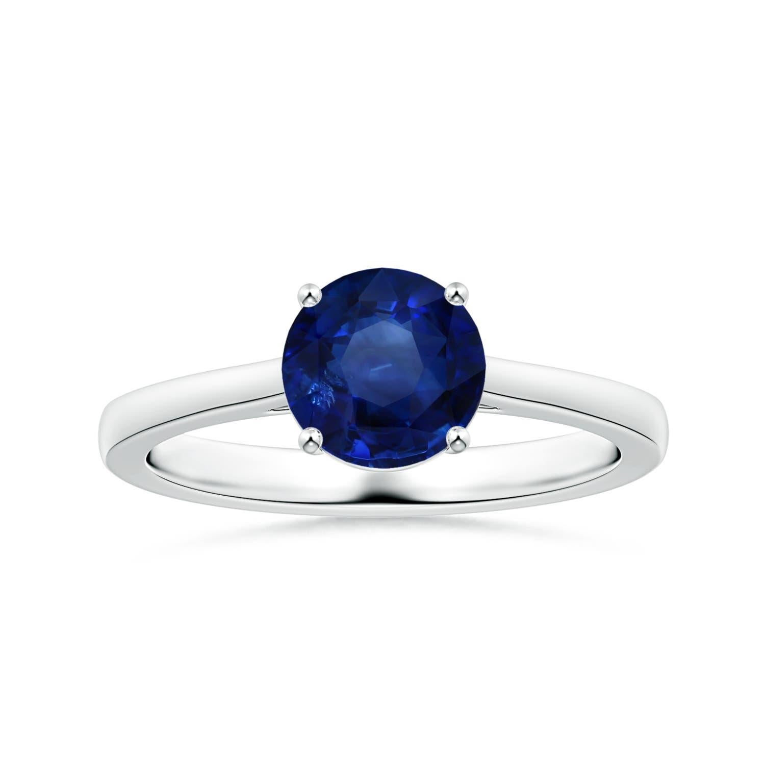 For Sale:  ANGARA GIA Certified Natural Sapphire Solitaire Ring in White Gold