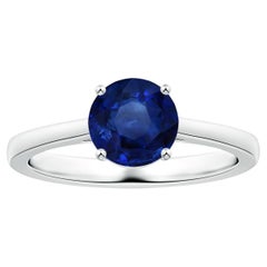 ANGARA GIA Certified Natural Sapphire Solitaire Ring in White Gold