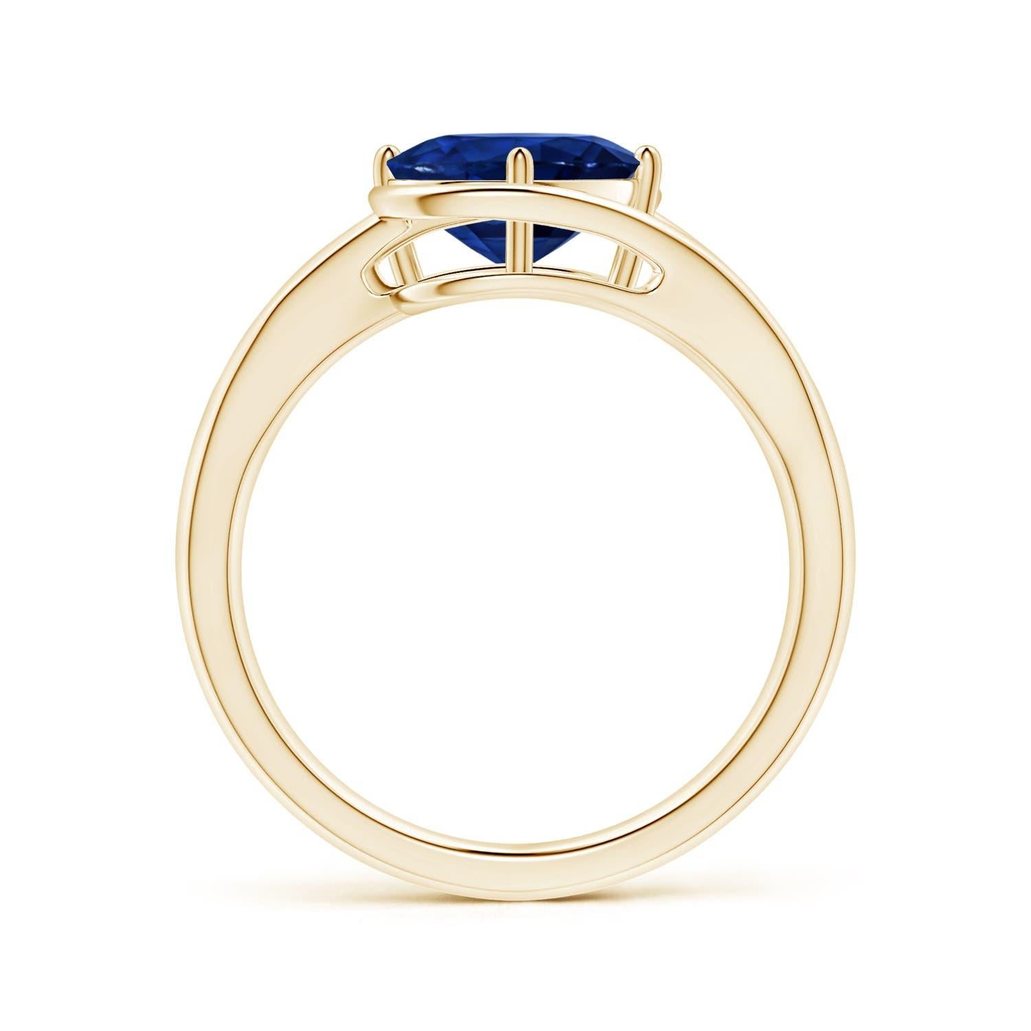 For Sale:  ANGARA GIA Certified Natural Sapphire Solitaire Ring in Yellow Gold 2