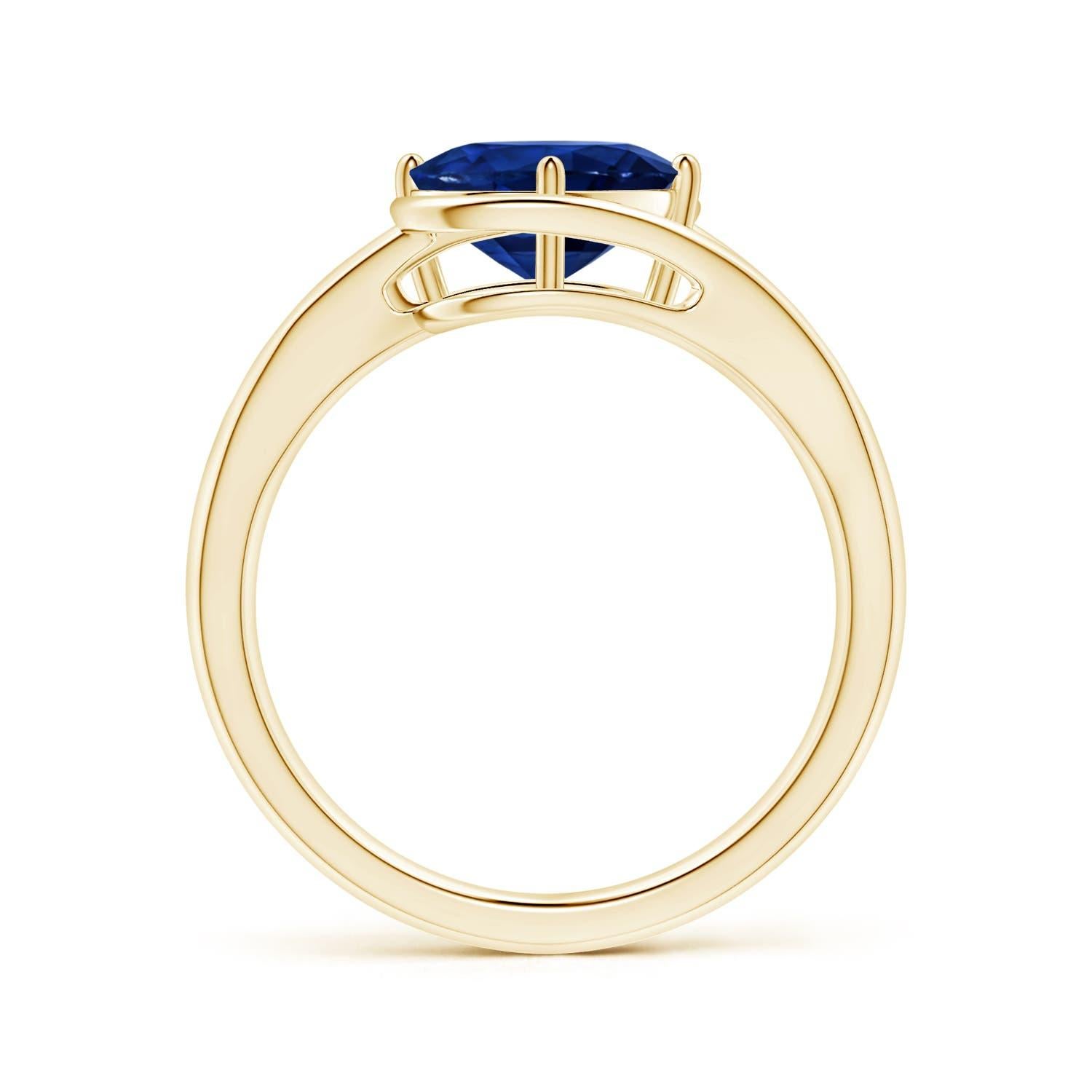 ANGARA GIA Certified Natural Sapphire Solitaire Ring in Yellow Gold 2