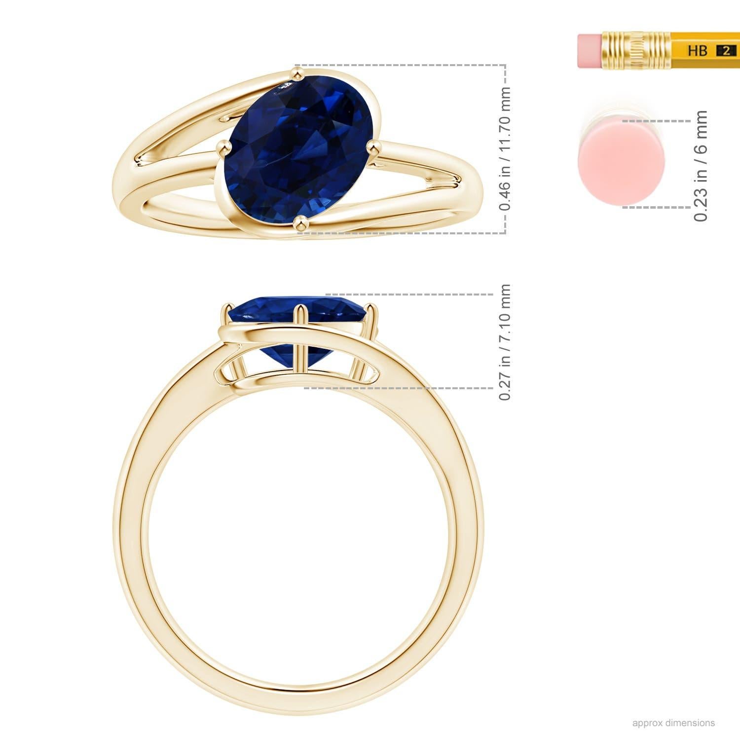 For Sale:  ANGARA GIA Certified Natural Sapphire Solitaire Ring in Yellow Gold 4
