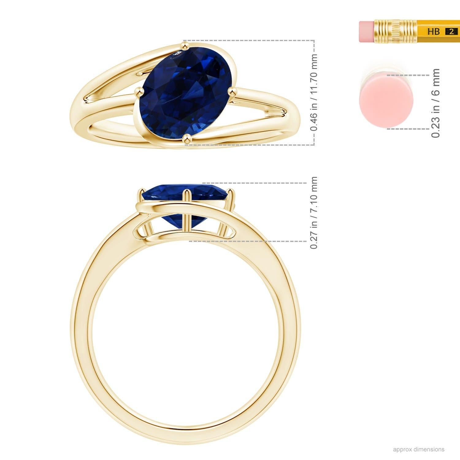 ANGARA GIA Certified Natural Sapphire Solitaire Ring in Yellow Gold 4