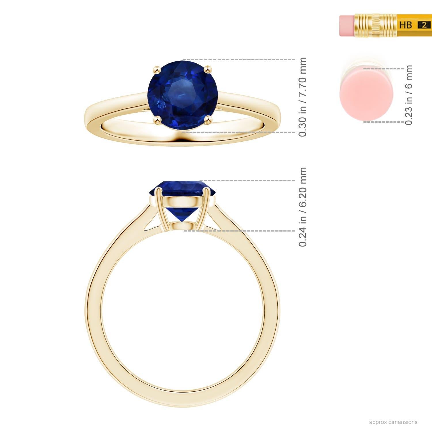 For Sale:  ANGARA GIA Certified Natural Sapphire Solitaire Ring in Yellow Gold 5