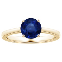 ANGARA GIA Certified Natural Sapphire Solitaire Ring in Yellow Gold
