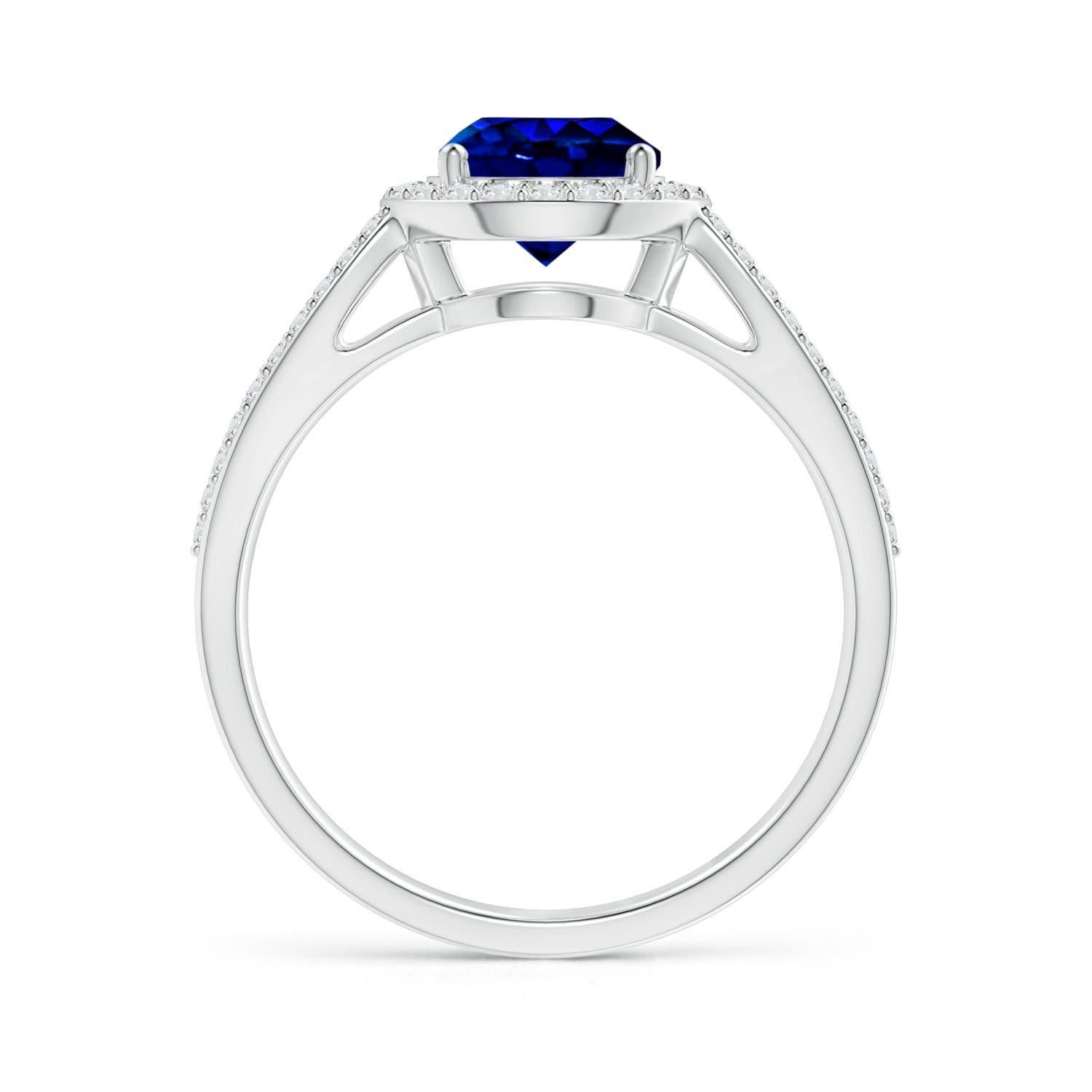 Angara GIA Certified Natural Sapphire Vintage Style Ring in White Gold 2
