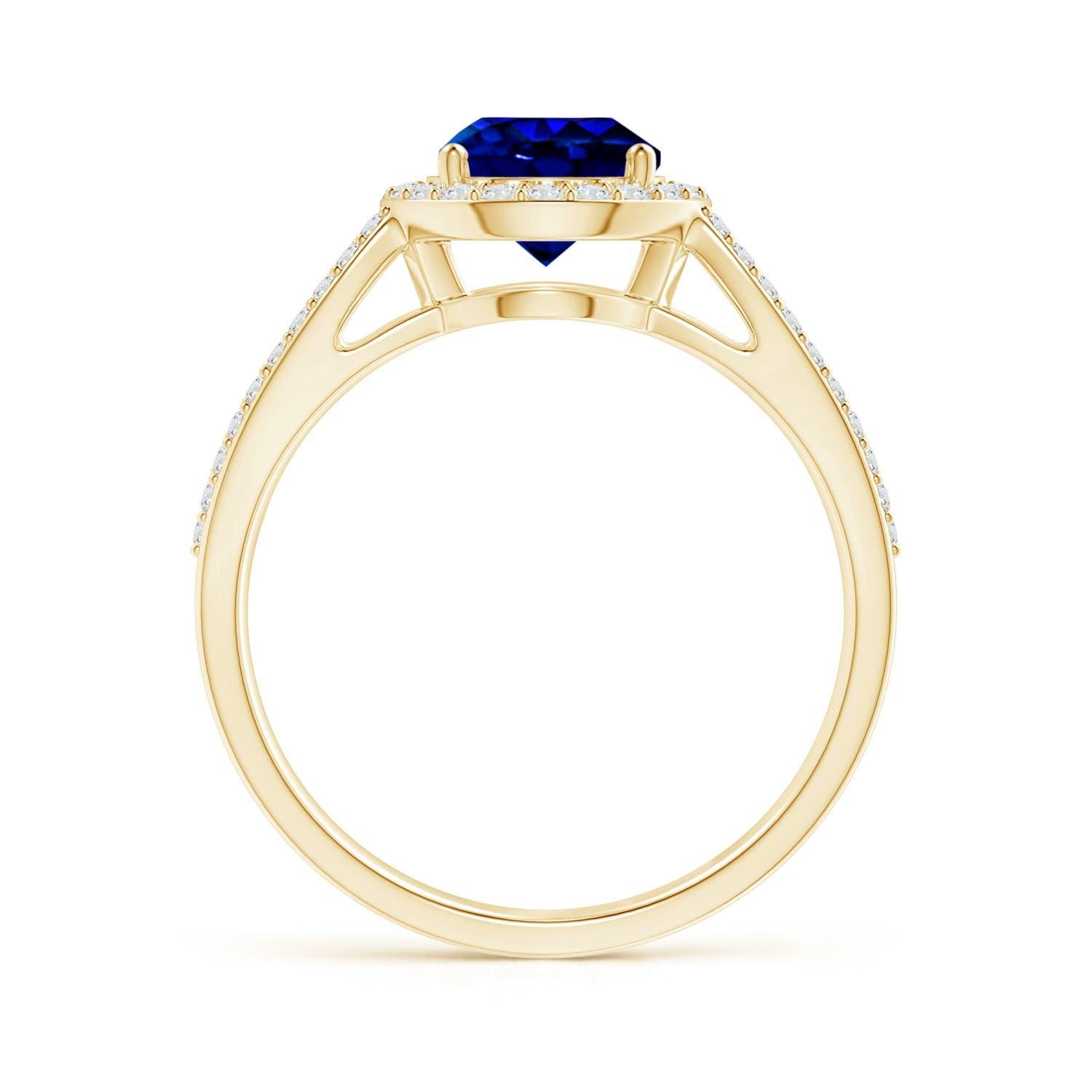 For Sale:  ANGARA GIA Certified Natural Sapphire Vintage Style Ring in Yellow Gold 2