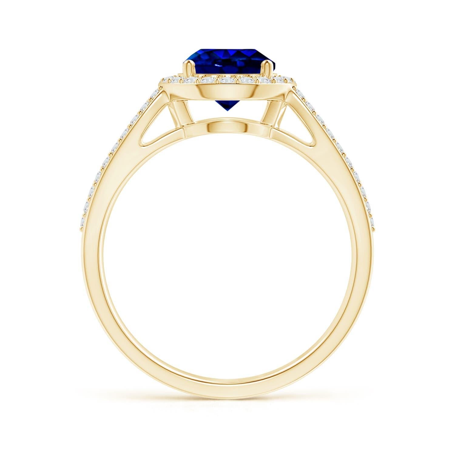 ANGARA GIA Certified Natural Sapphire Vintage Style Ring in Yellow Gold 2