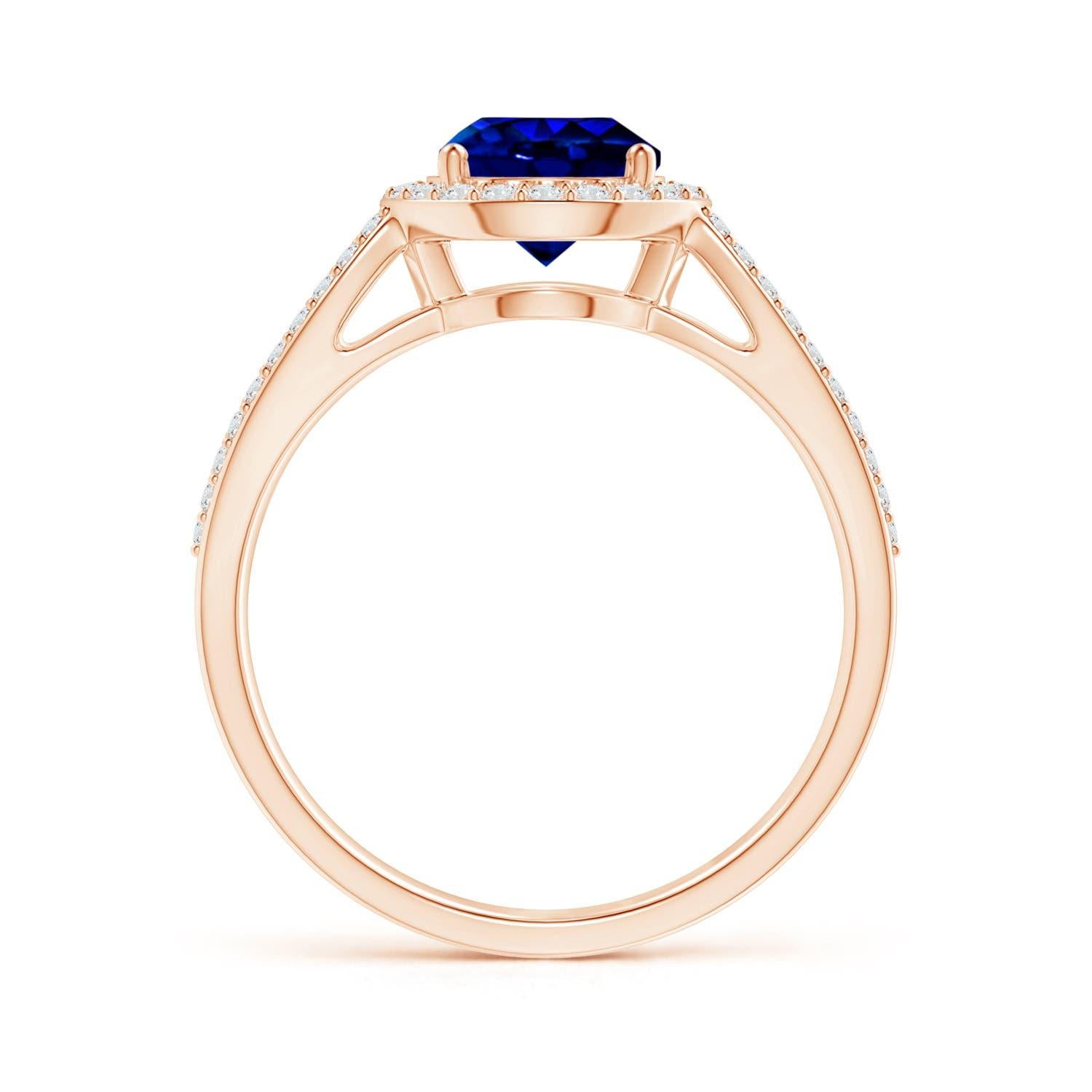 ANGARA GIA Certified Natural Sapphire Vintage Style Rose Gold Ring 2