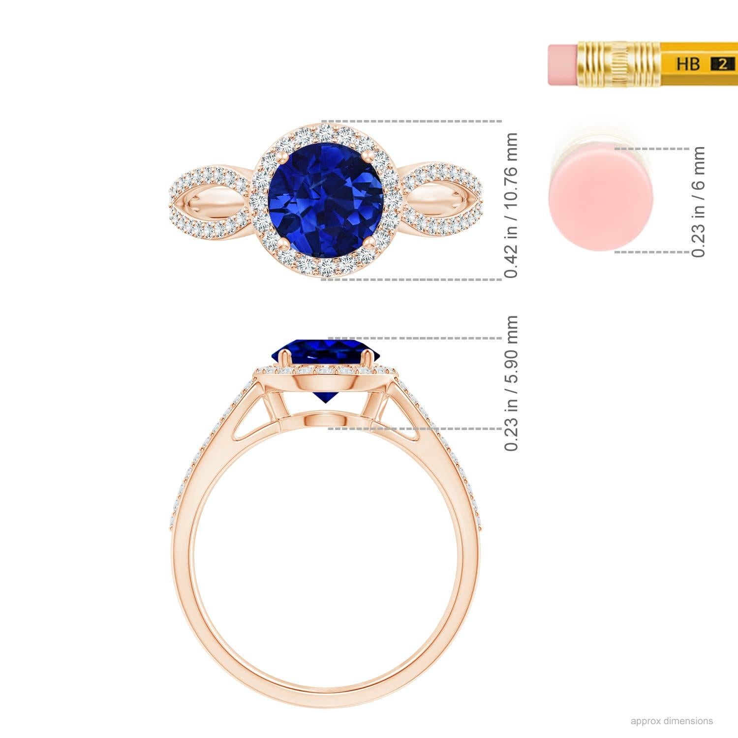 ANGARA GIA Certified Natural Sapphire Vintage Style Rose Gold Ring 5