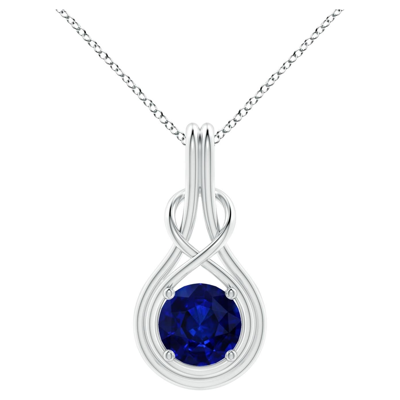 ANGARA GIA Certified Natural Sapphire White Gold Pendant Necklace
