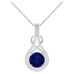 ANGARA GIA Certified Natural Sapphire White Gold Pendant Necklace