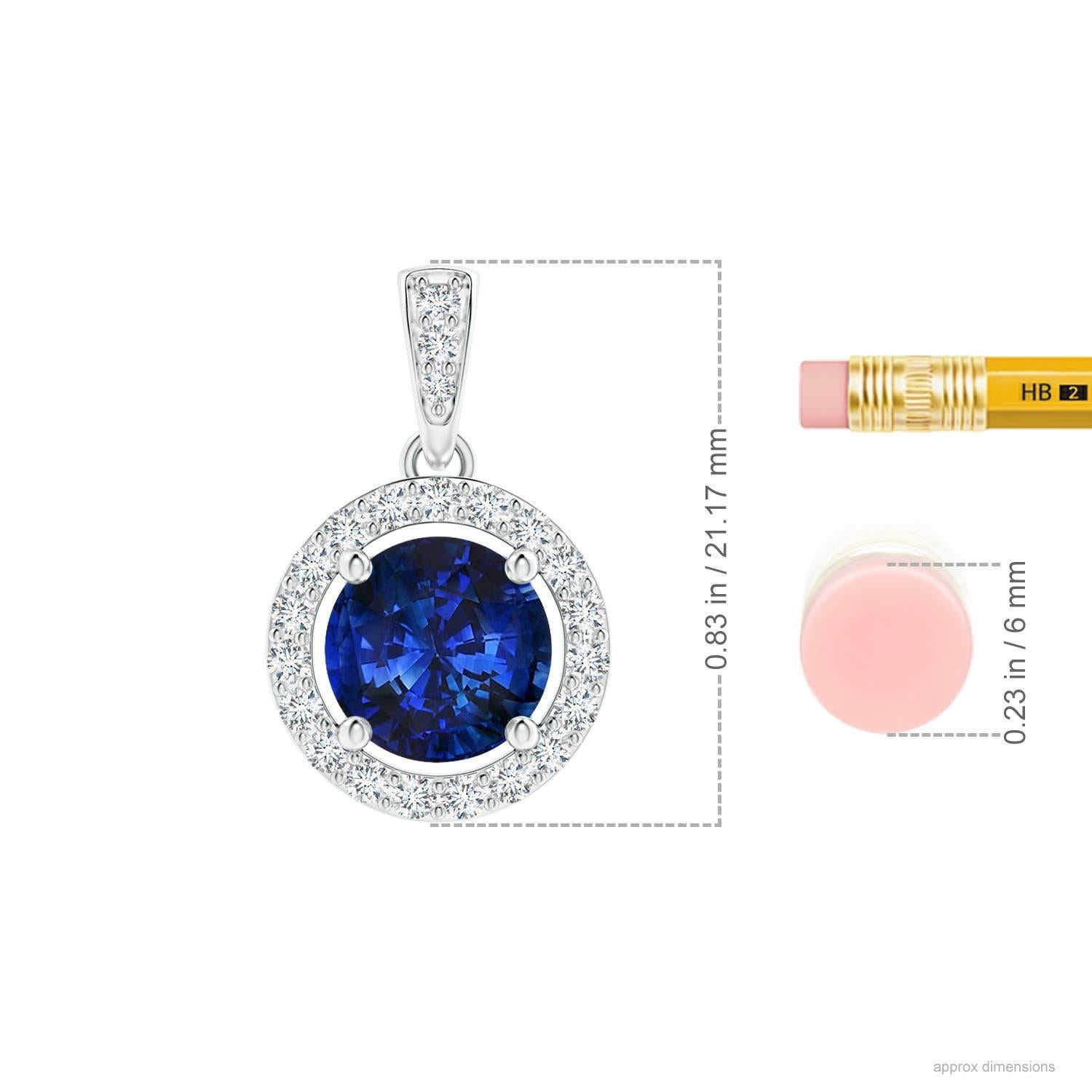 ANGARA GIA Certified Natural Sapphire White Gold Pendant Necklace with Diamond In New Condition For Sale In Los Angeles, CA