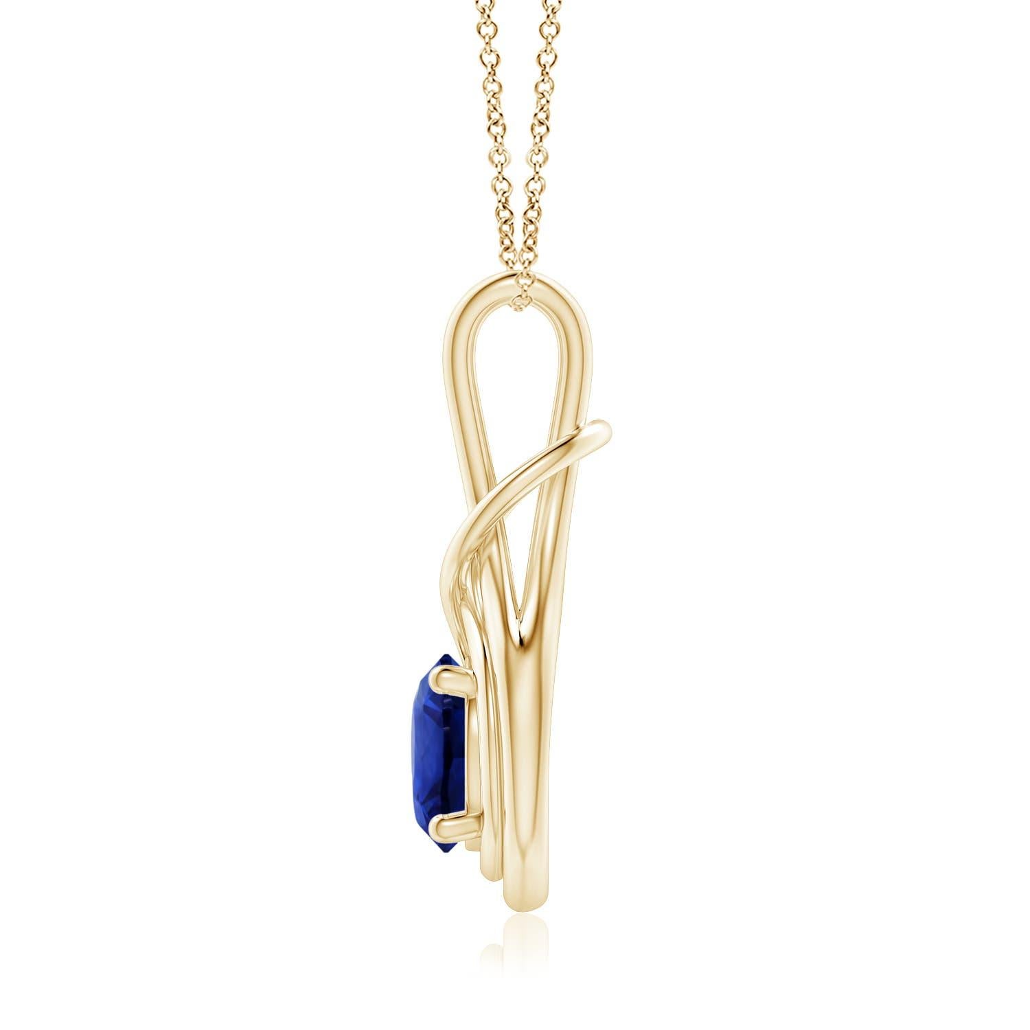 GIA zertifiziert Saphir Solitär Infinity Knot Anhänger
