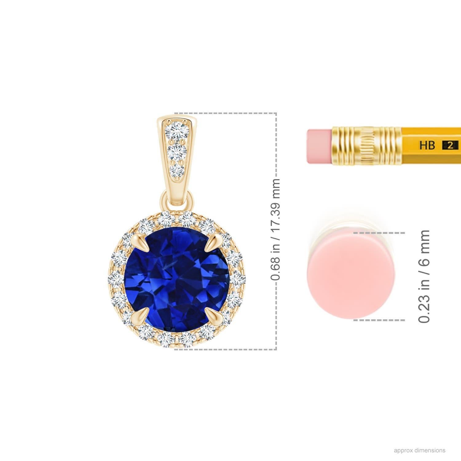 Women's ANGARA GIA Certified Natural Sapphire Yellow Gold Pendant Necklace with Diamond