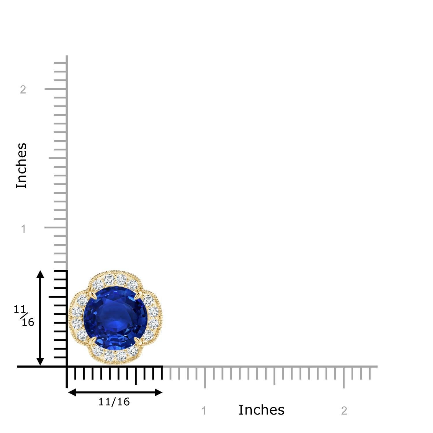 Angara Gia Certified Natural Sapphire Yellow Gold Pendant Necklace with Diamonds 1