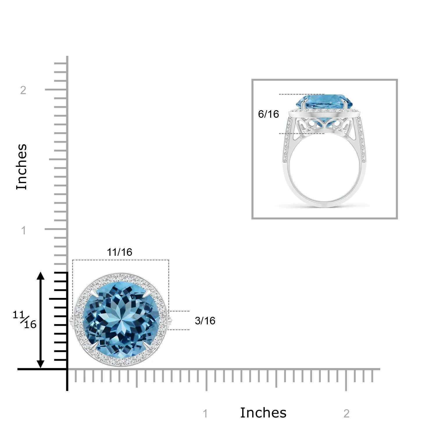 Im Angebot: ANGARA GIA zertifizierter natürlicher Himmelblauer Topas Halo Weißgold Ring mit Diamanten () 7