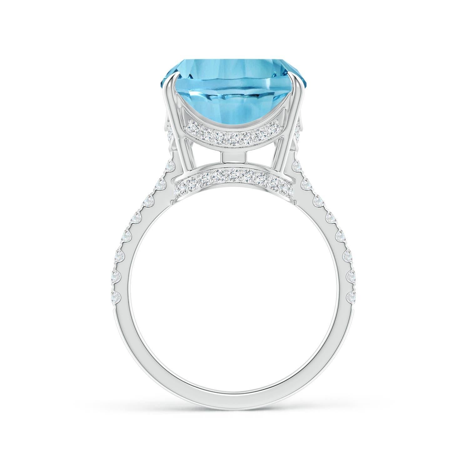 For Sale:  Angara GIA Certified Natural Sky Blue Topaz Ring in Platinum with Diamonds 3