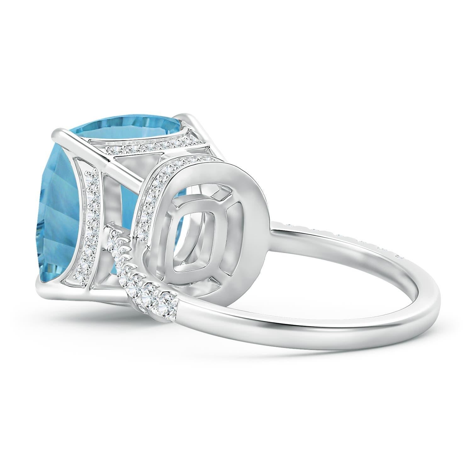 For Sale:  Angara GIA Certified Natural Sky Blue Topaz Ring in Platinum with Diamonds 4