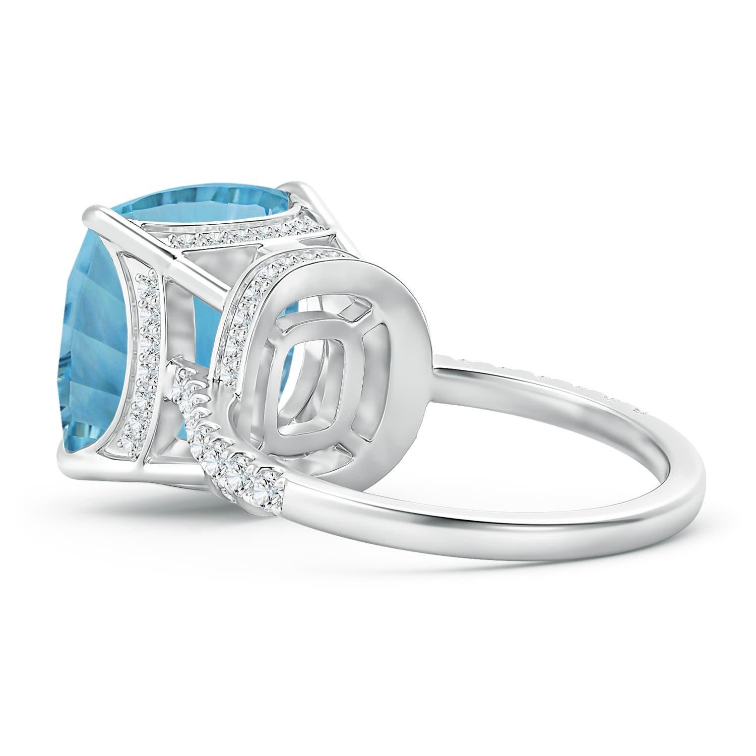 Angara GIA Certified Natural Sky Blue Topaz Ring in White Gold with Diamonds 4