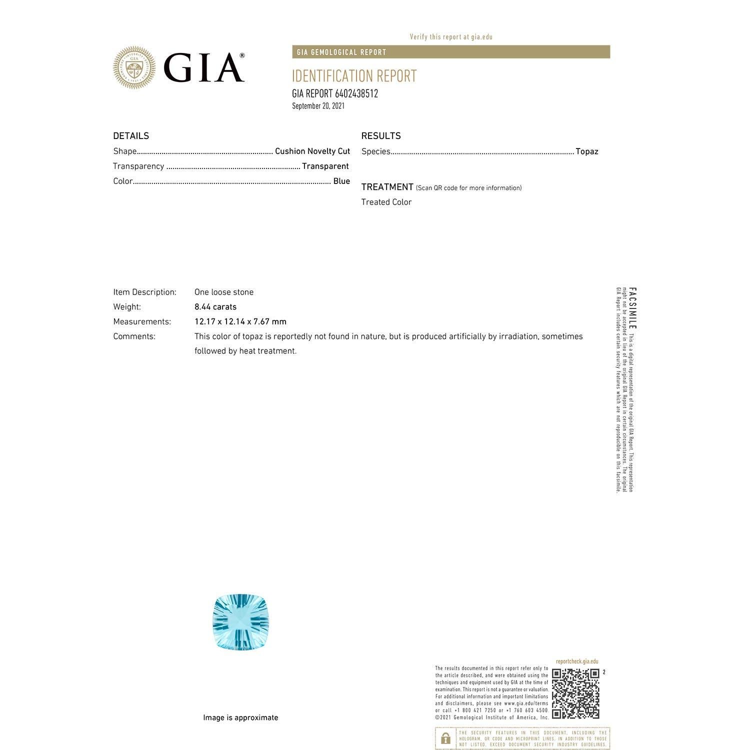 Angara GIA Certified Natural Sky Blue Topaz Ring in White Gold with Diamonds 5