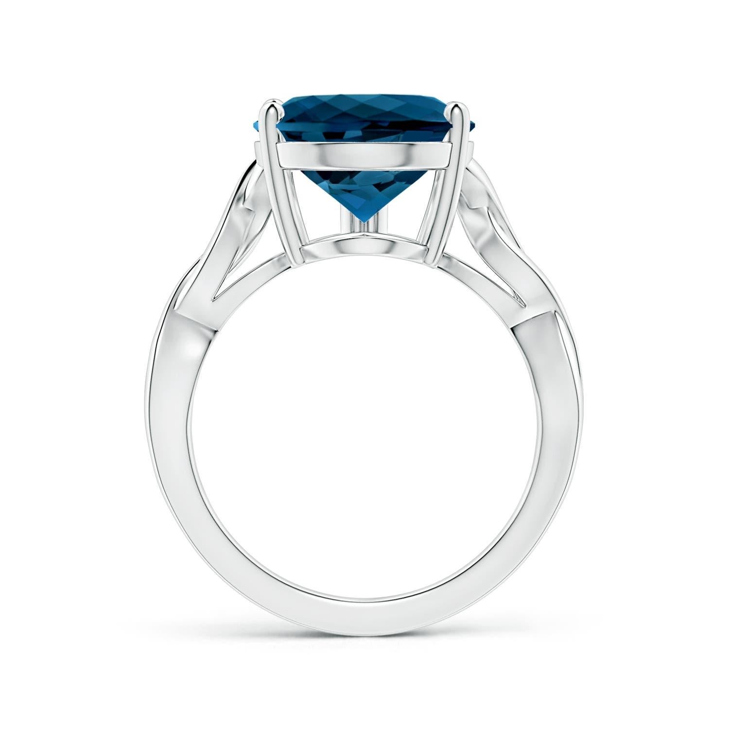 ANGARA GIA Certified Natural Solitaire London Blue Topaz Ring in 14K White Gold 2