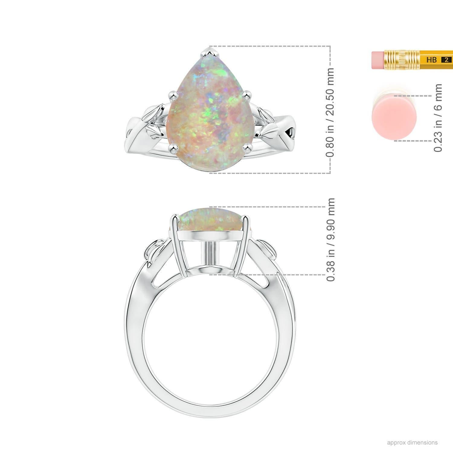 Angara Gia Certified Natural Solitaire Opal Nature Inspired Ring in Platinum 5