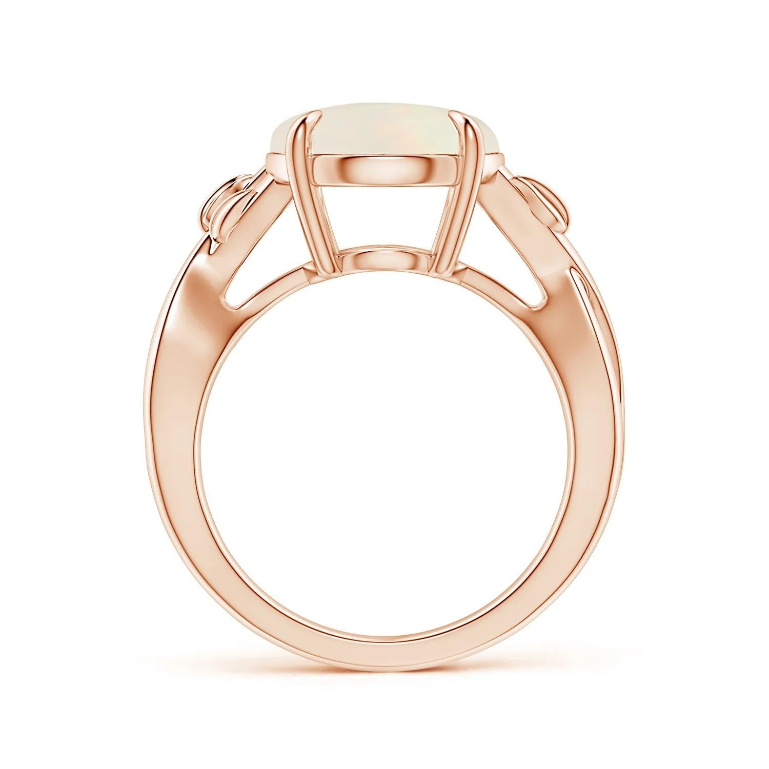 For Sale:  ANGARA GIA Certified Natural Solitaire 6.40ct Opal Ring in 14K Rose Gold 3