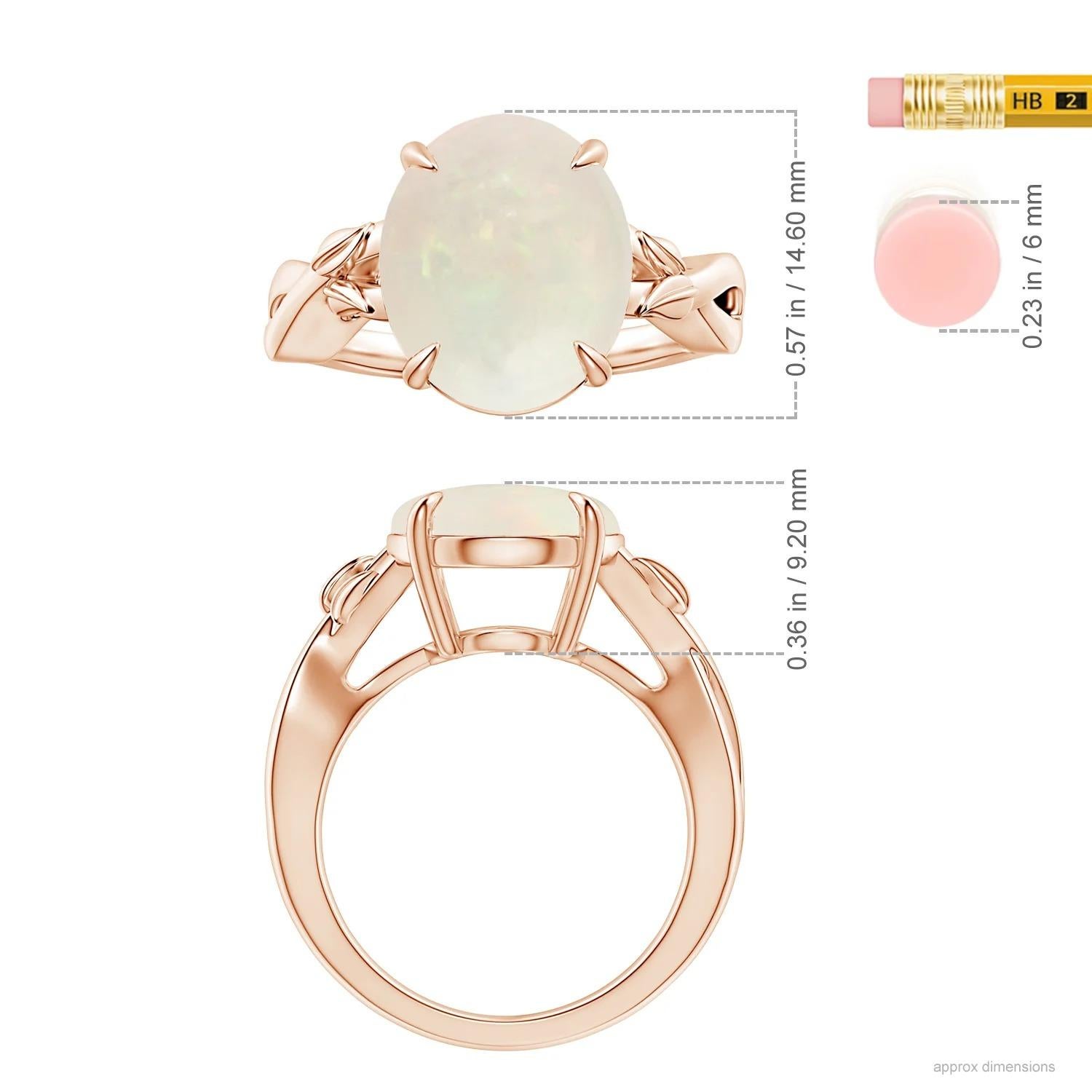 For Sale:  ANGARA GIA Certified Natural Solitaire 6.40ct Opal Ring in 14K Rose Gold 2