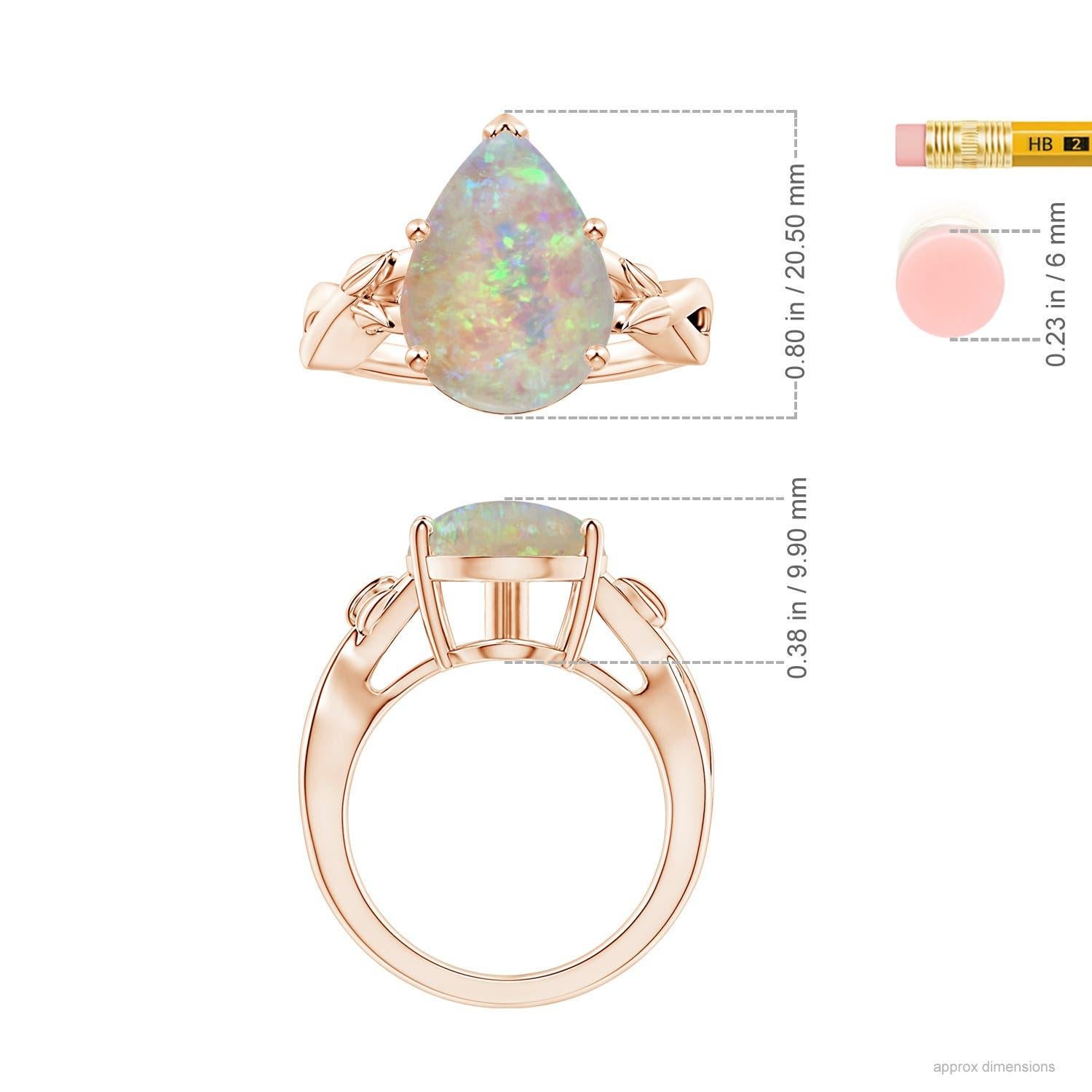 ANGARA GIA Certified Natural Solitaire Opal Nature Inspired Ring in Rose Gold 5