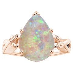ANGARA GIA Certified Natural Solitaire Opal Nature Inspired Ring in Rose Gold