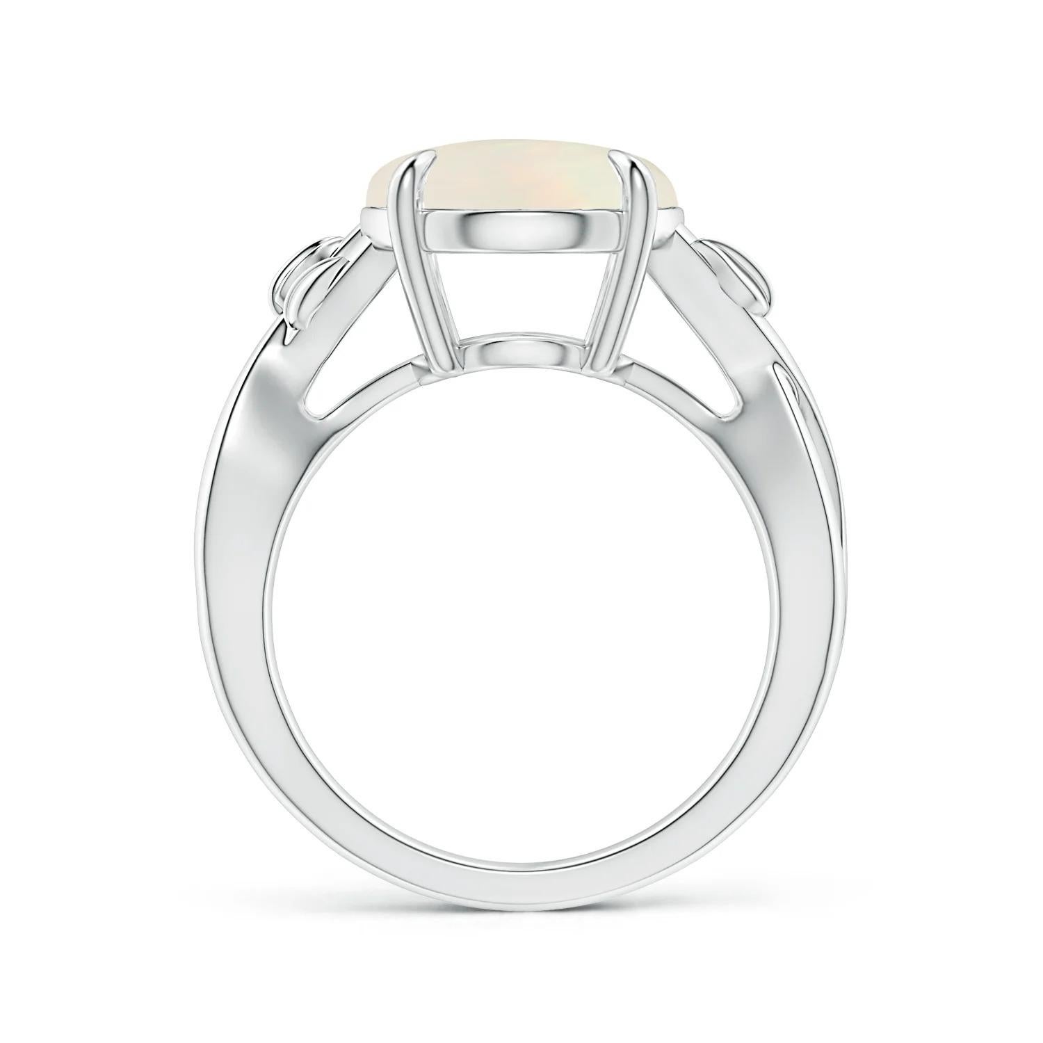 For Sale:  ANGARA GIA Certified Natural Solitaire 6.40ct Opal Ring in 14K White Gold 3