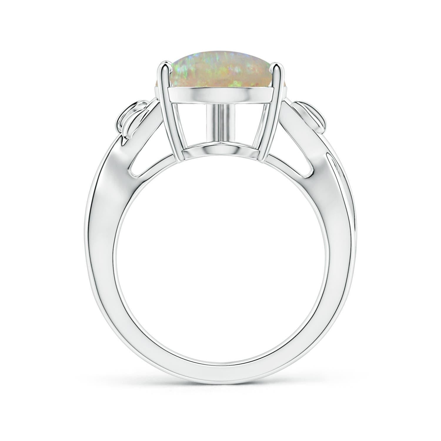 For Sale:  ANGARA GIA Certified Natural Solitaire Opal Nature Inspired Ring in White Gold 2