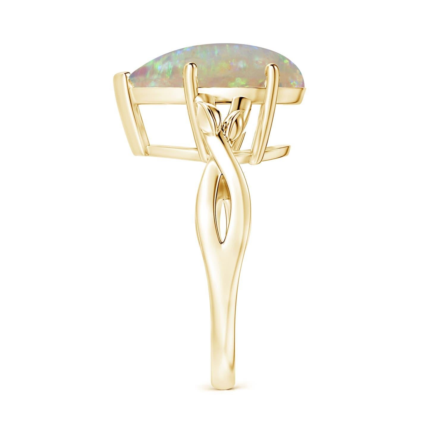 ANGARA GIA Certified Natural Solitaire Opal Nature Inspired Ring in Yellow Gold  4