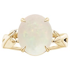 ANGARA GIA Certified Natural Solitaire 6.40ct Opal Ring in 14K Yellow Gold