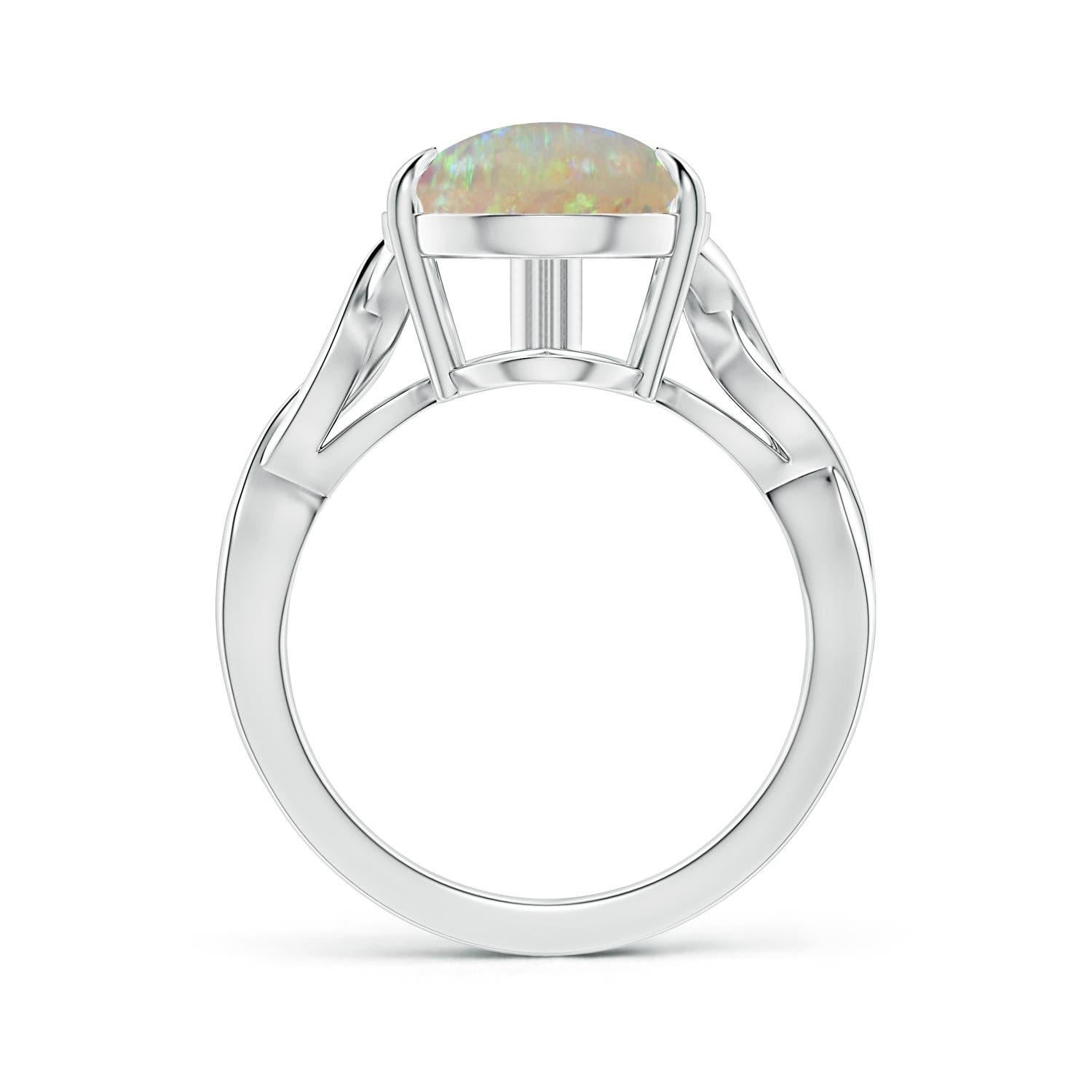 ANGARA GIA Certified Natural Solitaire Opal Twisted Shank Ring in White Gold  2