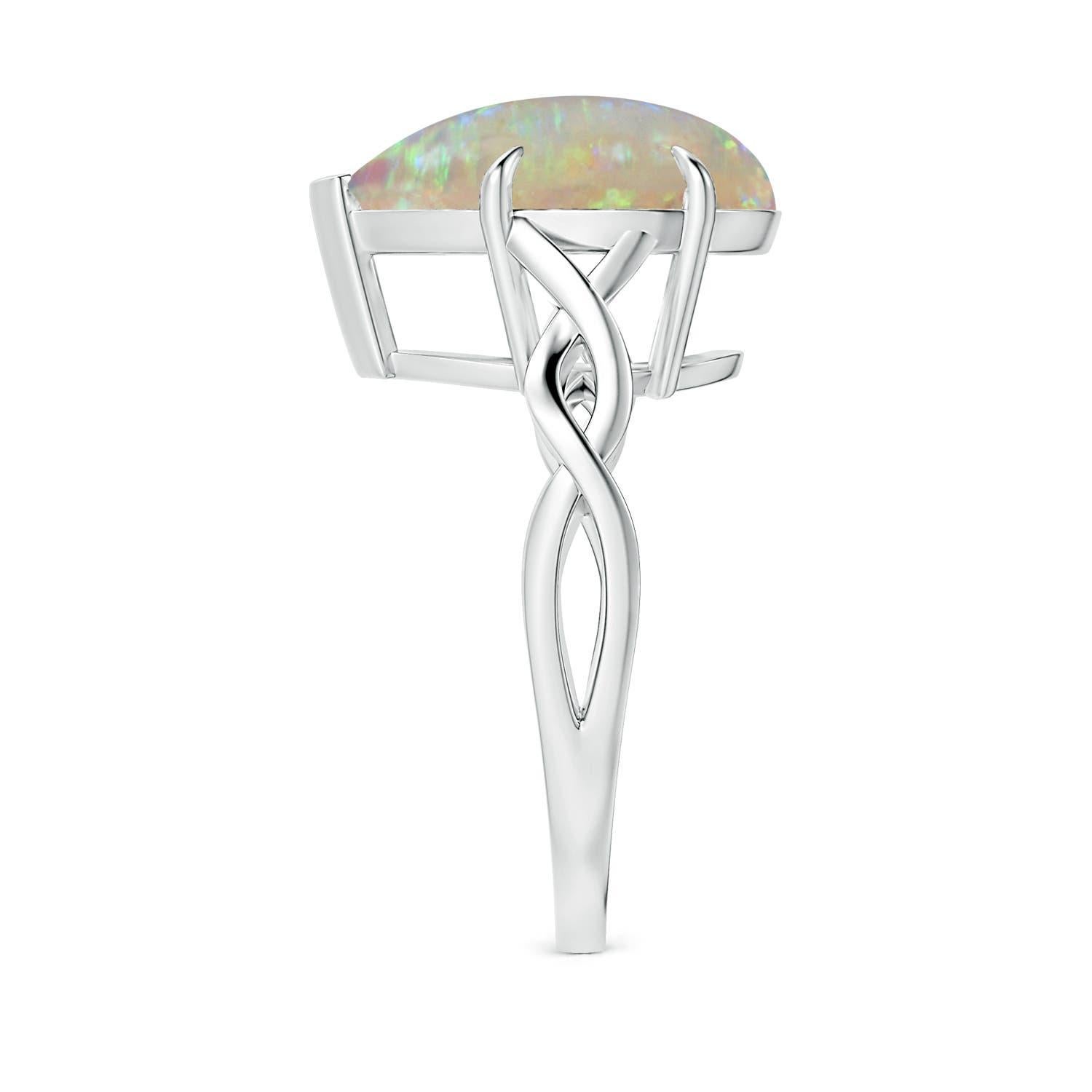ANGARA GIA Certified Natural Solitaire Opal Twisted Shank Ring in White Gold  4