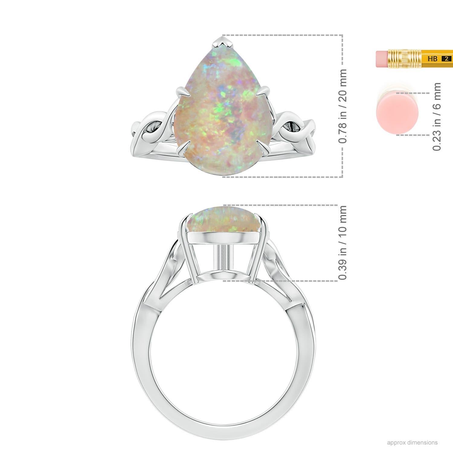 ANGARA GIA Certified Natural Solitaire Opal Twisted Shank Ring in White Gold  5