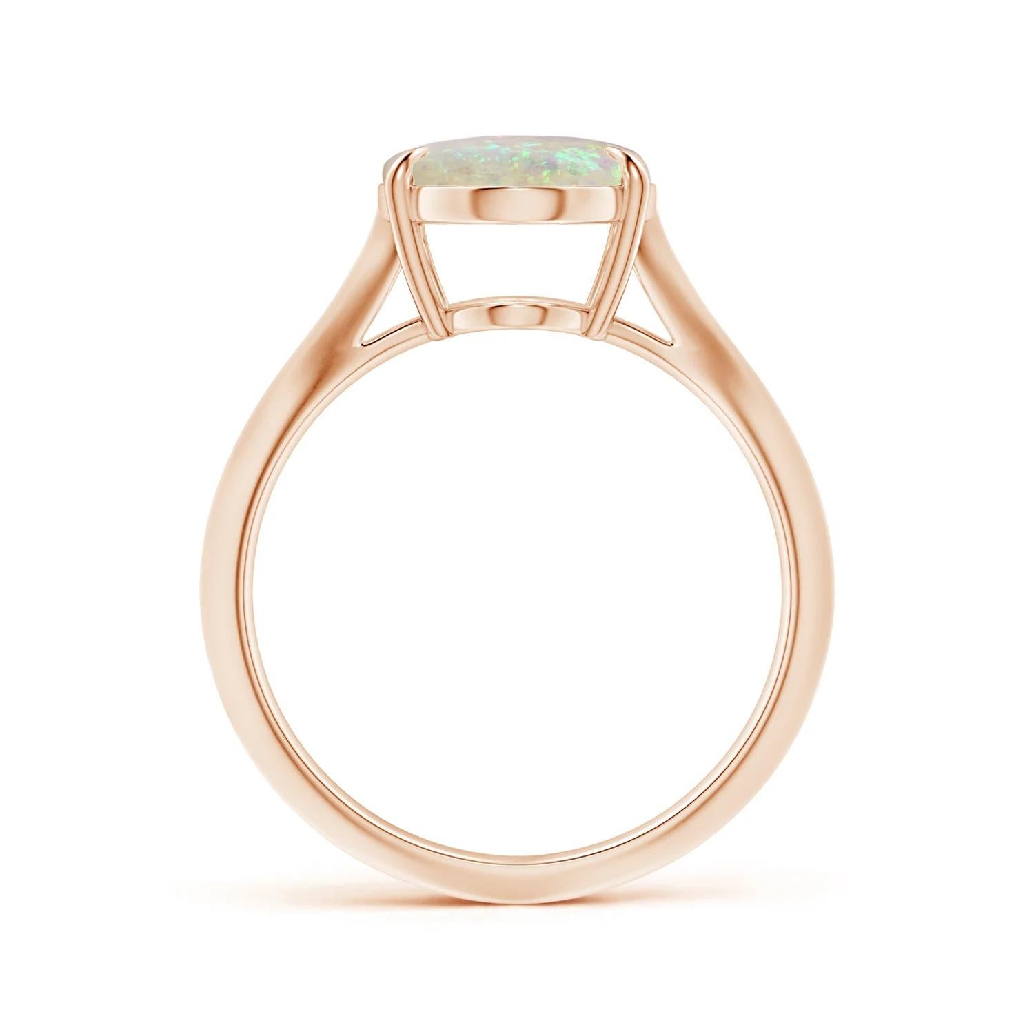 GIA-zertifizierter ovaler Opalring in Roségold mit natürlichem Solitär für Damen () 2