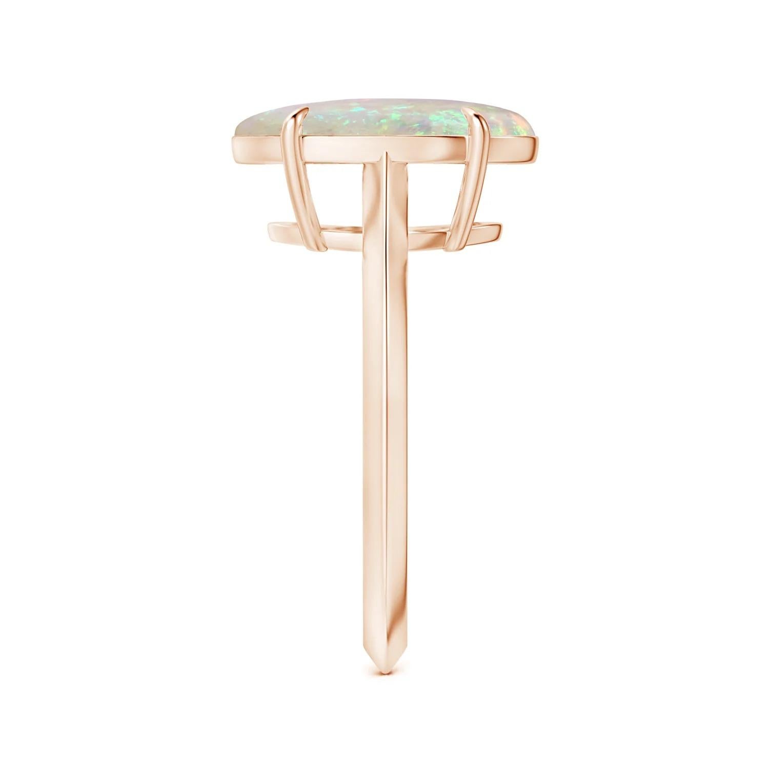 GIA-zertifizierter ovaler Opalring in Roségold mit natürlichem Solitär für Damen () 4