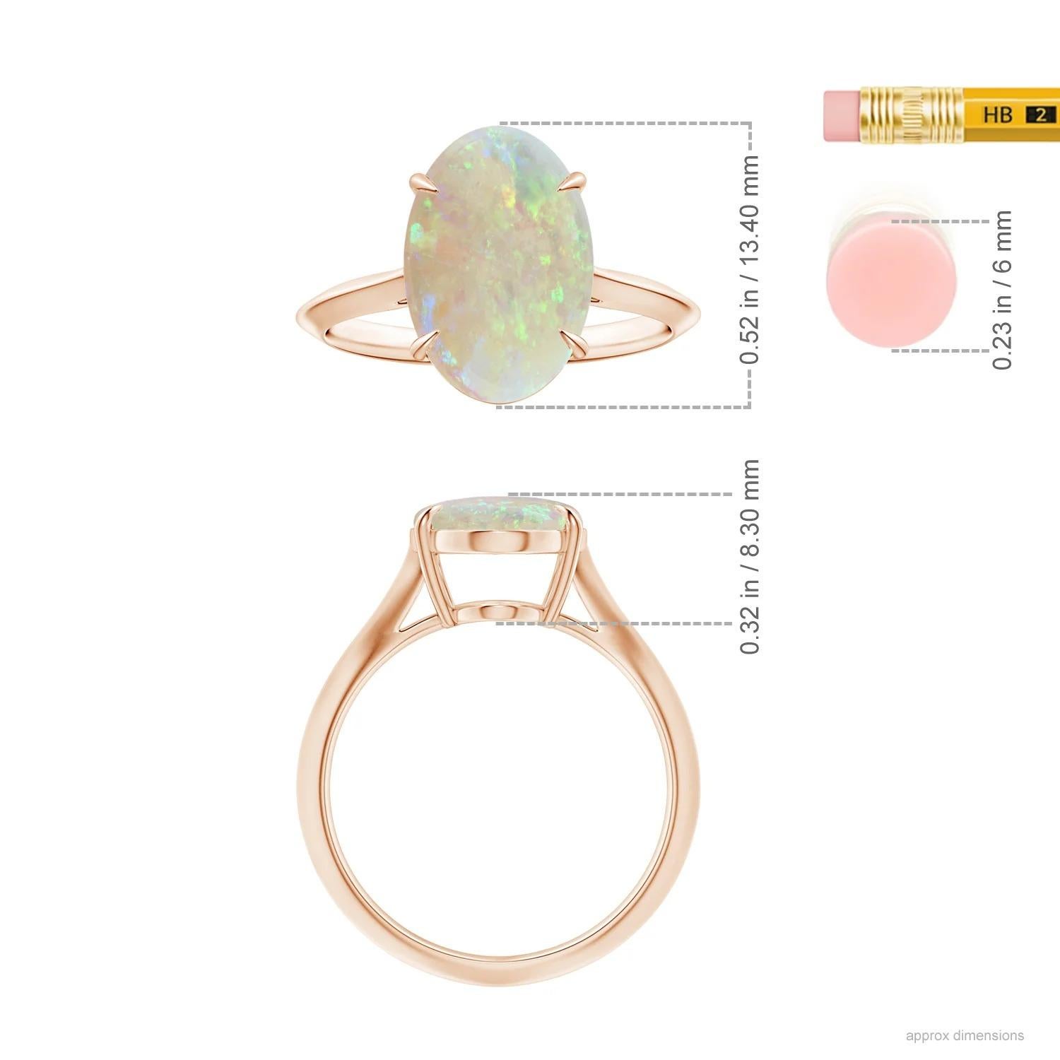 GIA-zertifizierter ovaler Opalring in Roségold mit natürlichem Solitär für Damen () 5